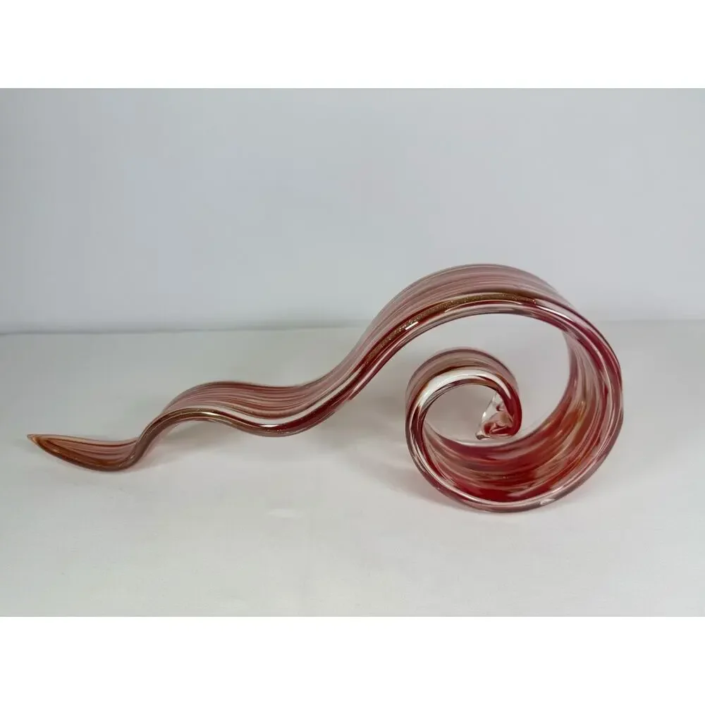 Modern Hand Blown Art Glass Flame Sculpture 12